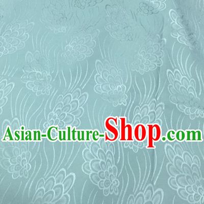 Chinese Traditional Apparel Fabric Green Brocade Classical Pattern Design Silk Material Satin Drapery