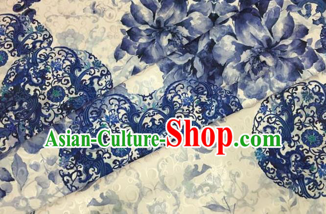 Chinese Traditional Flower Silk Fabric Brocade Embroidered Fabric Dress Material Chinese Traditional Flower Silk Fabric Brocade Embroidered Fabric Dress Material