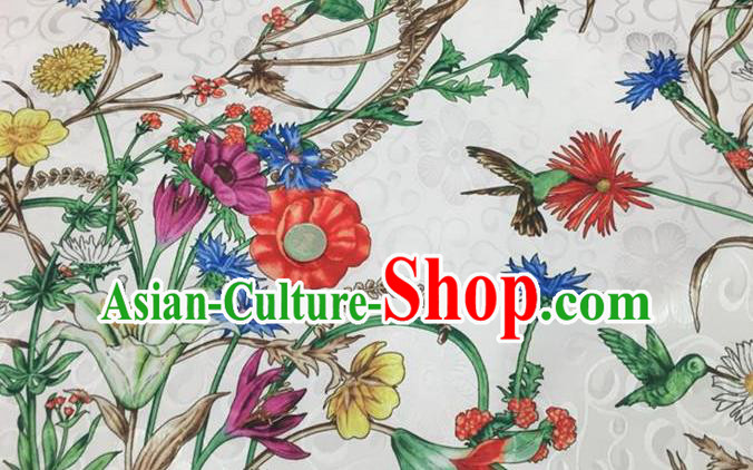 Chinese Traditional Flower Silk Fabric Brocade Embroidered Fabric Dress Material Chinese Traditional Flower Silk Fabric Brocade Embroidered Fabric Dress Material