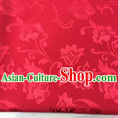 Chinese Traditional Apparel Fabric Red Brocade Classical Pattern Design Silk Material Satin Drapery