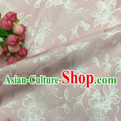 Chinese Traditional Apparel Fabric Pink Qipao Brocade Classical Pattern Design Silk Material Satin Drapery