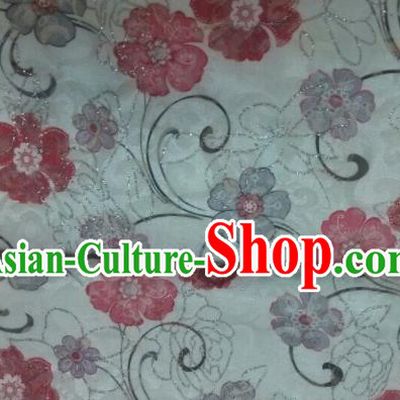 Chinese Traditional Apparel Fabric Qipao Brocade Classical Flowers Pattern Design Silk Material Satin Drapery