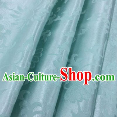 Chinese Traditional Apparel Fabric Qipao Light Blue Brocade Classical Pattern Design Silk Material Satin Drapery