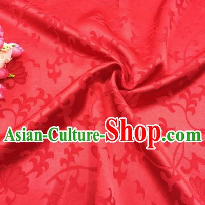 Chinese Traditional Apparel Fabric Qipao Red Brocade Classical Pattern Design Silk Material Satin Drapery