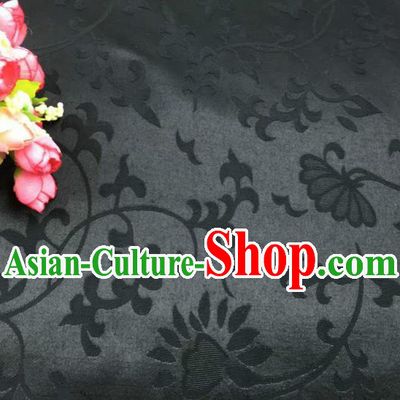Chinese Traditional Apparel Fabric Qipao Black Brocade Classical Pattern Design Silk Material Satin Drapery