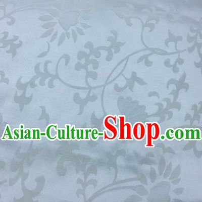 Chinese Traditional Apparel Fabric Qipao White Brocade Classical Pattern Design Silk Material Satin Drapery