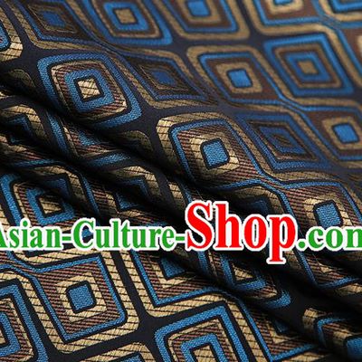 Chinese Traditional Apparel Qipao Fabric Black Brocade Classical Pattern Design Material Satin Drapery