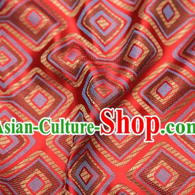 Chinese Traditional Apparel Qipao Fabric Red Brocade Classical Pattern Design Material Satin Drapery