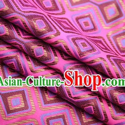 Chinese Traditional Apparel Qipao Fabric Rosy Brocade Classical Pattern Design Material Satin Drapery