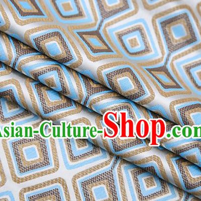 Chinese Traditional Apparel Qipao Fabric White Brocade Classical Pattern Design Material Satin Drapery