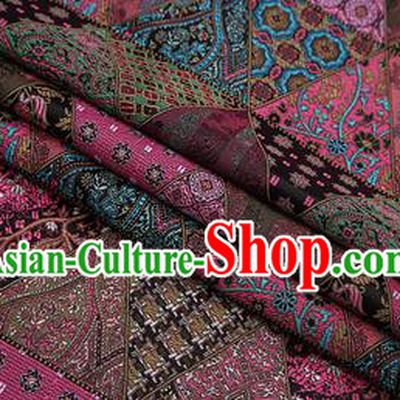 Chinese Traditional Apparel Fabric Tibetan Robe Brocade Classical Pattern Design Material Satin Drapery