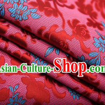 Chinese Traditional Apparel Brocade Fabric Classical Peony Chrysanthemum Pattern Design Material Satin Drapery