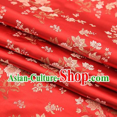 Traditional Chinese Red Brocade Fabric Tang Suit Classical Pattern Design Satin Material Drapery
