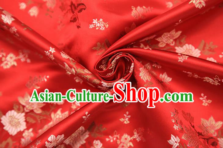 Chinese Traditional Flower Silk Fabric Brocade Embroidered Fabric Dress Material Chinese Traditional Flower Silk Fabric Brocade Embroidered Fabric Dress Material