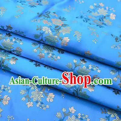 Traditional Chinese Light Blue Brocade Fabric Tang Suit Classical Pattern Design Satin Material Drapery