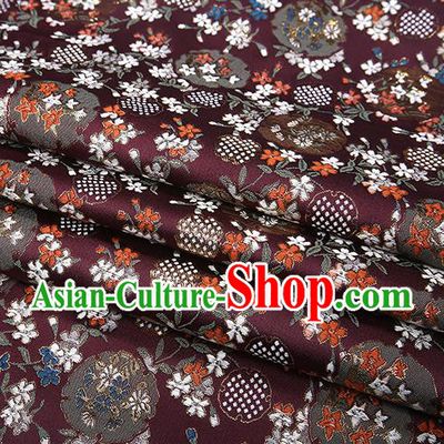 Chinese Traditional Jacquard Satin Fabric Amaranth Brocade Classical Pattern Design Material Drapery