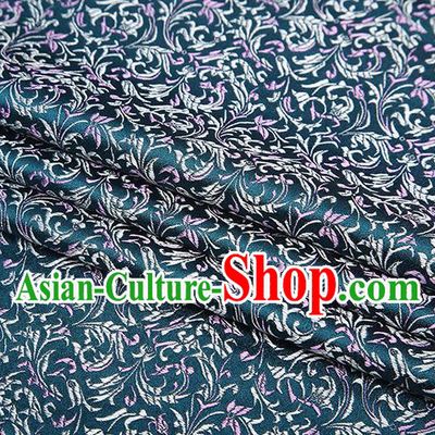 Top Grade Chinese Traditional Atrovirens Brocade Fabric Tang Suit Satin Material Classical Pattern Design Drapery
