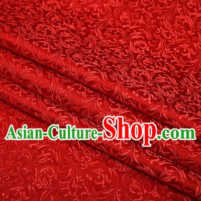 Top Grade Chinese Traditional Red Brocade Fabric Tang Suit Satin Material Classical Pattern Design Drapery