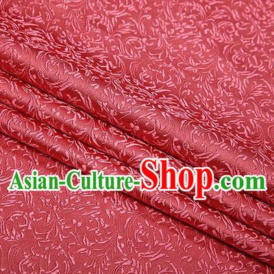 Top Grade Chinese Traditional Watermelon Red Brocade Fabric Tang Suit Satin Material Classical Pattern Design Drapery