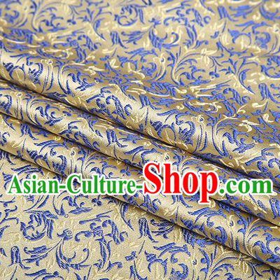 Top Grade Chinese Traditional Golden Brocade Fabric Tang Suit Satin Material Classical Pattern Design Drapery