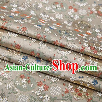 Chinese Traditional Jacquard Satin Fabric Light Golden Brocade Classical Pattern Design Material Drapery