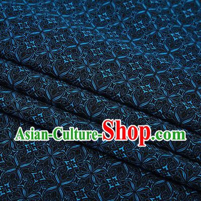 Top Grade Chinese Traditional Navy Brocade Fabric Tang Suit Satin Material Classical Pattern Design Drapery