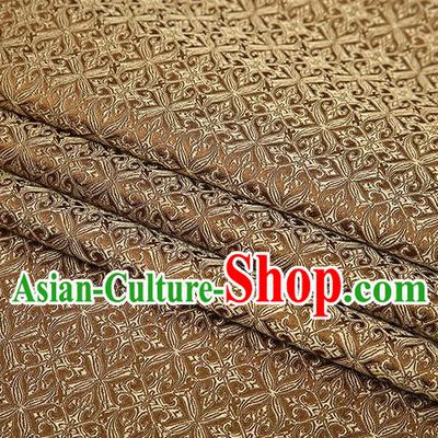 Top Grade Chinese Traditional Brown Brocade Fabric Tang Suit Satin Material Classical Pattern Design Drapery