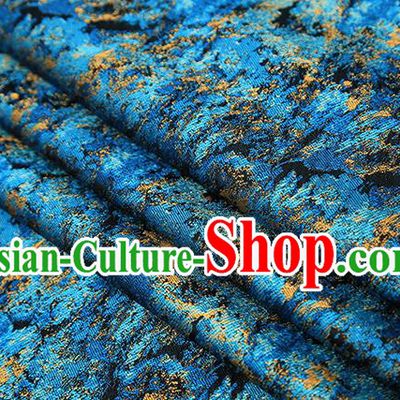 Chinese Traditional Blue Brocade Satin Fabric Tang Suit Material Classical Pattern Design Drapery
