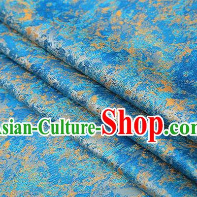 Chinese Traditional Light Blue Brocade Satin Fabric Tang Suit Material Classical Pattern Design Drapery