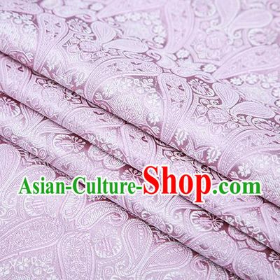 Chinese Traditional Pink Satin Fabric Tang Suit Brocade Classical Loquat Flower Pattern Design Material Drapery