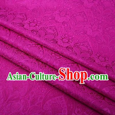 Chinese Traditional Rosy Satin Fabric Tang Suit Brocade Classical Loquat Flower Pattern Design Material Drapery