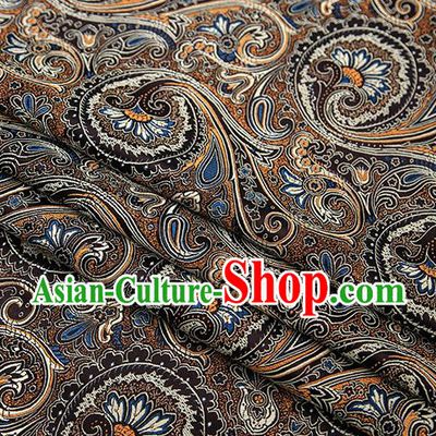 Chinese Traditional Tang Suit Black Brocade Fabric Classical Pattern Design Material Satin Drapery