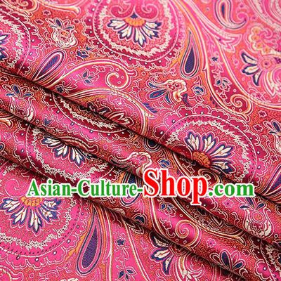 Chinese Traditional Tang Suit Rosy Brocade Fabric Classical Pattern Design Material Satin Drapery