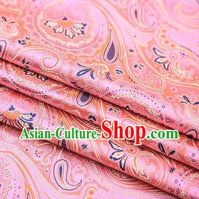 Chinese Traditional Tang Suit Pink Brocade Fabric Classical Pattern Design Material Satin Drapery