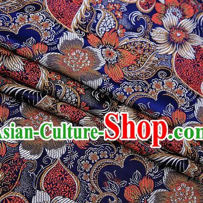 Traditional Chinese Tang Suit Royalblue Brocade Fabric Classical Pattern Design Material Satin Drapery