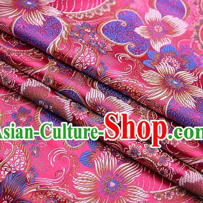 Traditional Chinese Tang Suit Rosy Brocade Fabric Classical Pattern Design Material Satin Drapery