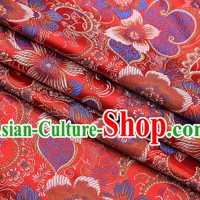 Traditional Chinese Tang Suit Red Brocade Fabric Classical Pattern Design Material Satin Drapery
