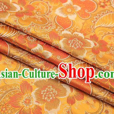 Traditional Chinese Tang Suit Golden Brocade Fabric Classical Pattern Design Material Satin Drapery