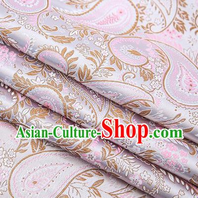 Traditional Chinese Tang Suit Lilac Brocade Fabric Classical Loquat Flowers Pattern Design Material Satin Drapery