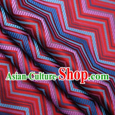 Purplish Red Satin Traditional Chinese Tang Suit Brocade Fabric Classical Pattern Design Material Drapery