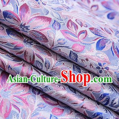 Traditional Chinese Tang Suit Lilac Brocade Fabric Classical Petunia Pattern Design Satin Material Drapery