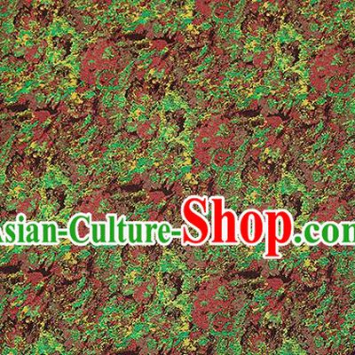 Chinese Traditional Satin Classical Pattern Design Green Brocade Fabric Qipao Dress Material Drapery