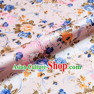 Chinese Traditional Nanjing Brocade Satin Fabric Tang Suit Material Classical Peony Pattern Design Drapery