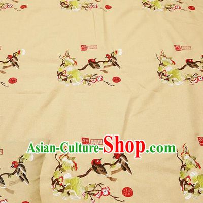 Chinese Traditional Classical Embroidered Birds Pattern Design Brocade Fabric Cushion Material Drapery