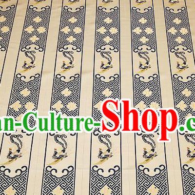 Chinese Traditional Classical Embroidered Navy Phoenix Pattern Design Brocade Fabric Cushion Material Drapery