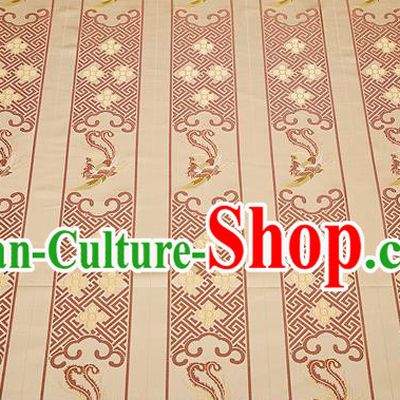 Chinese Traditional Classical Embroidered Brown Phoenix Pattern Design Brocade Fabric Cushion Material Drapery