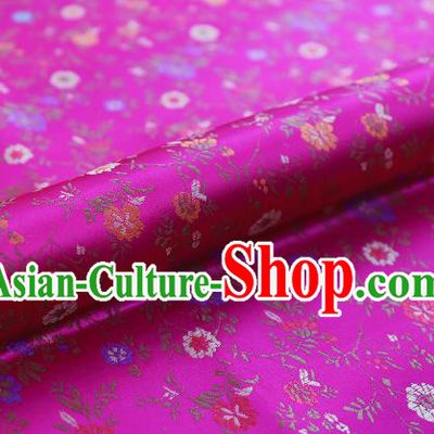 Chinese Traditional Garment Fabric Classical Flowers Pattern Design Rosy Brocade Cushion Material Drapery