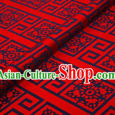 Top Grade Dark Red Brocade Chinese Traditional Garment Fabric Cushion Satin Material Drapery