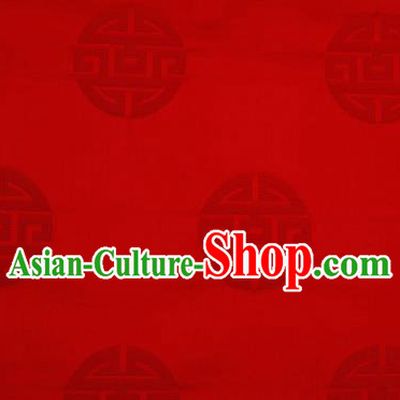 Top Grade Classical Pattern Red Brocade Chinese Traditional Garment Fabric Cushion Satin Material Drapery