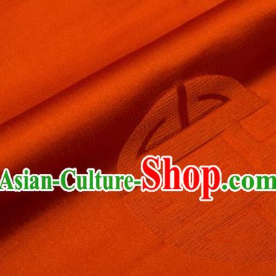 Top Grade Classical Pattern Orange Brocade Chinese Traditional Garment Fabric Cushion Satin Material Drapery
